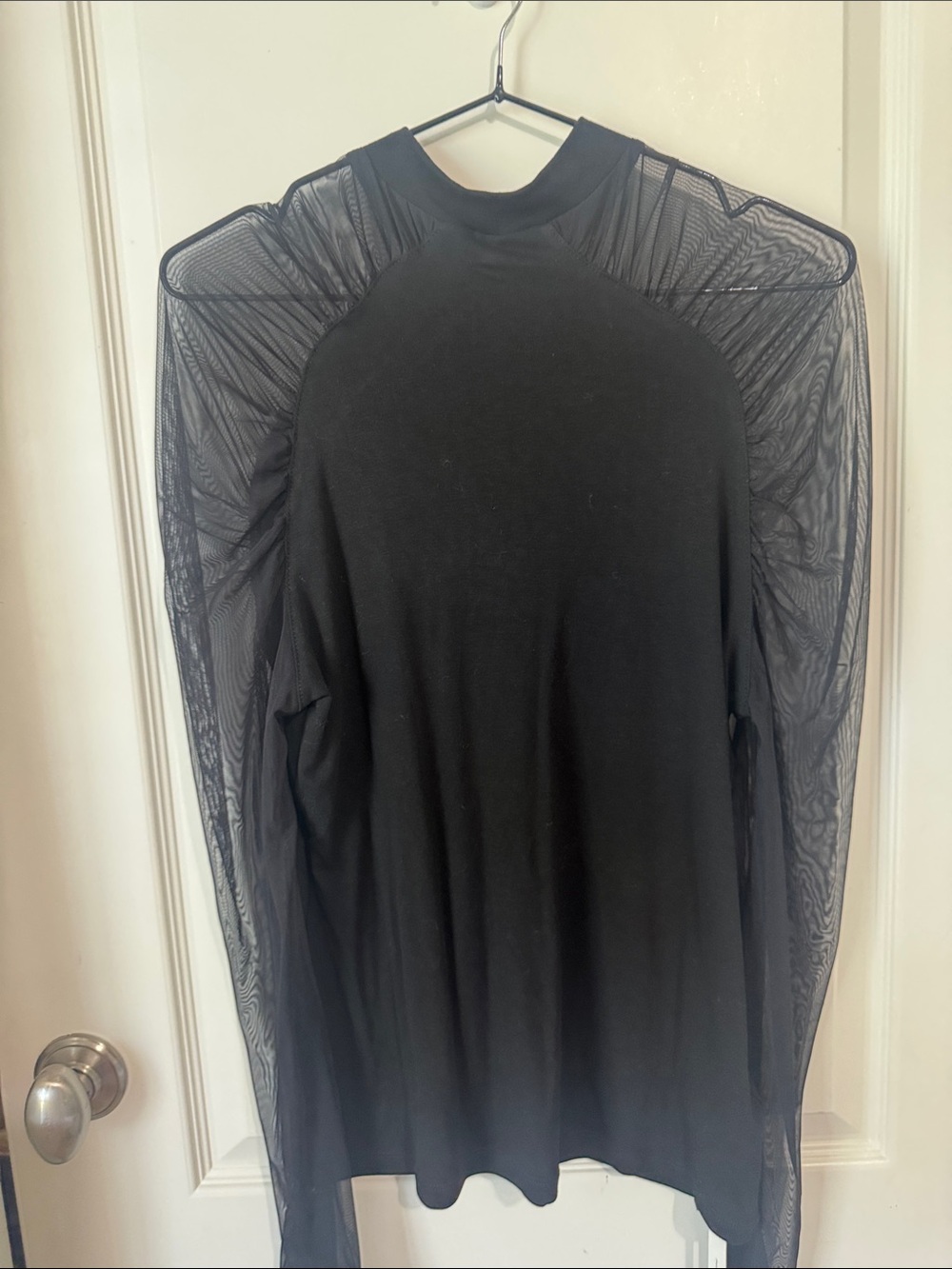 Commense Black Mesh-Detail Top - Picture 2 of 3